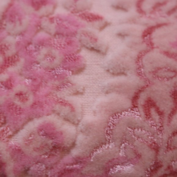 RARE 1960s-1970s BATES Queen/King Size Chenille Velvet Pink Bedspread - Picture 3 of 7